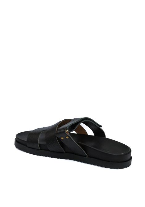 Black leather sandal VINCENT VEGA | MILOBUCCIA-NERO
